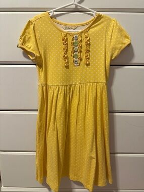 Matilda Jane Yellow Polka Dot Ruffle Button Dress